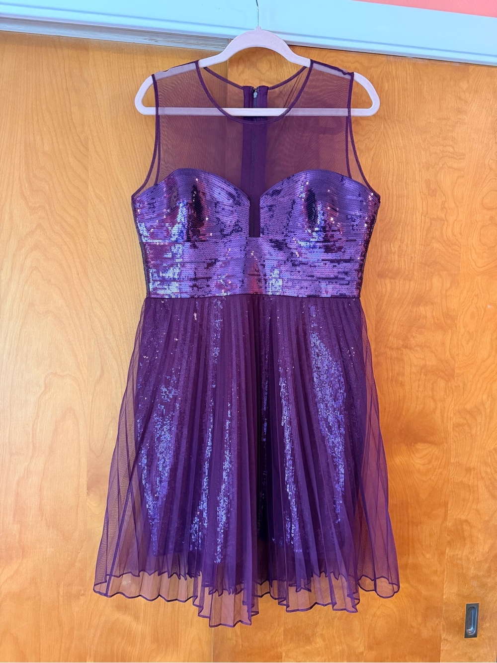 BCBG Max Azria Korina New With Tag Slight Blemish Sequin Purple Sleeveless Dress